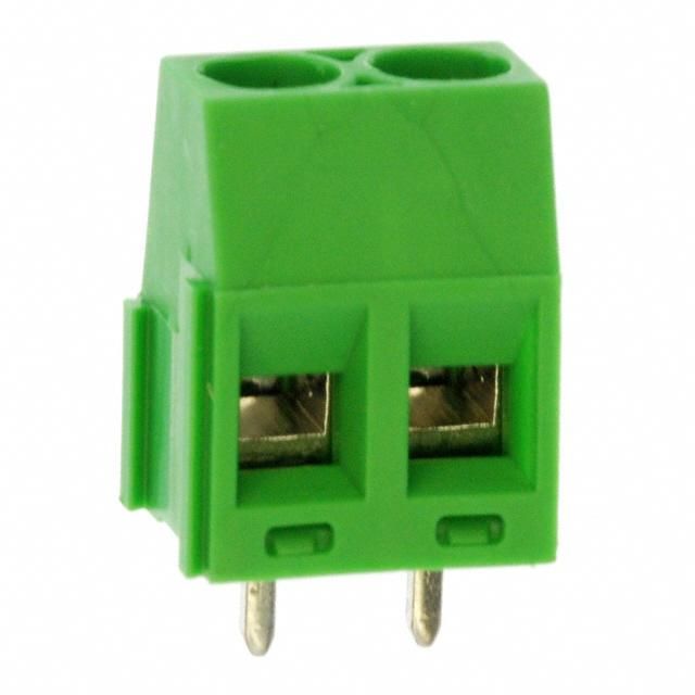 2 Pos Terminal Block, 16A, 300V, Thru-Hole, Green