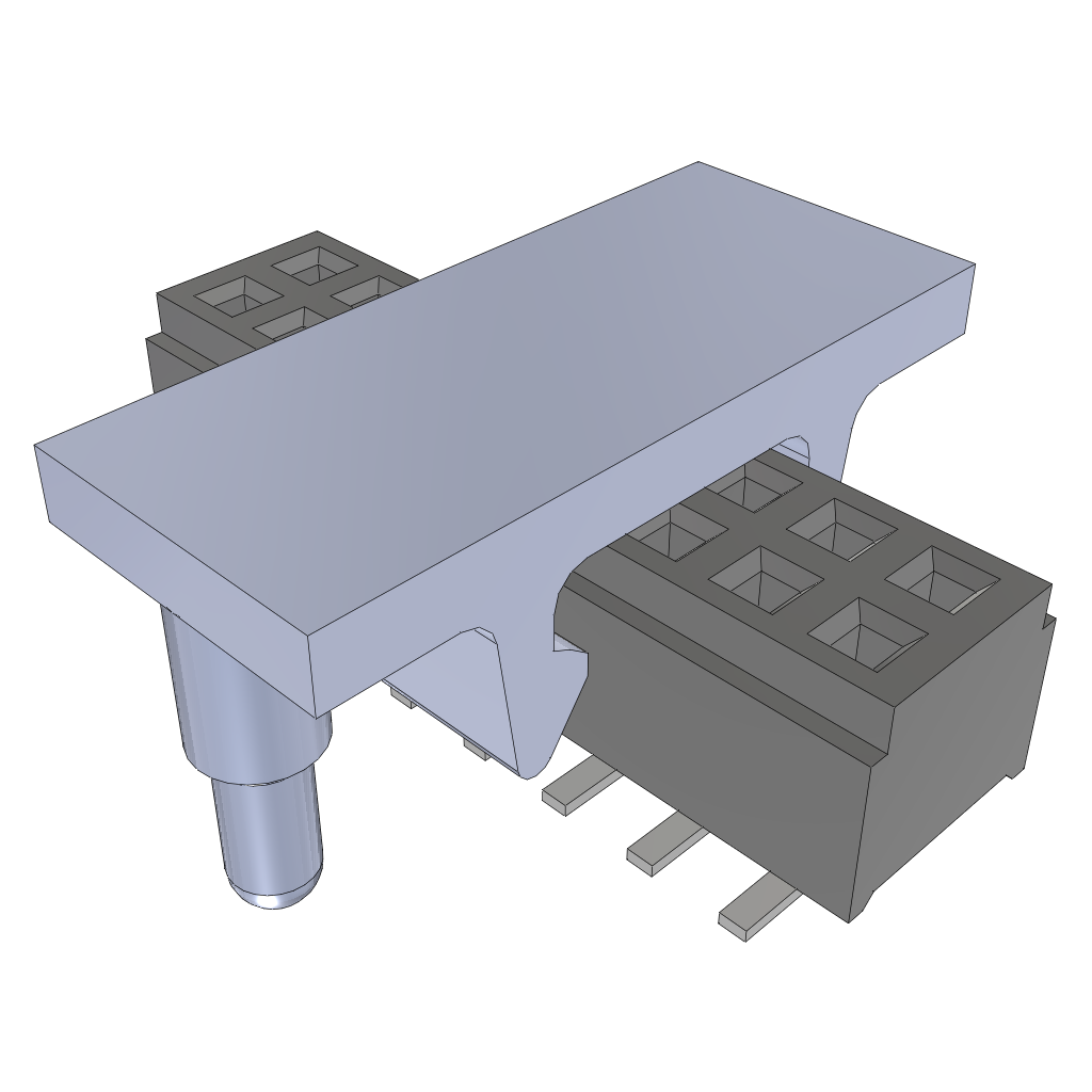 18-Contact Shrouded Female Header, 1mm Pitch, Solder Termination, RoHS Compliant
