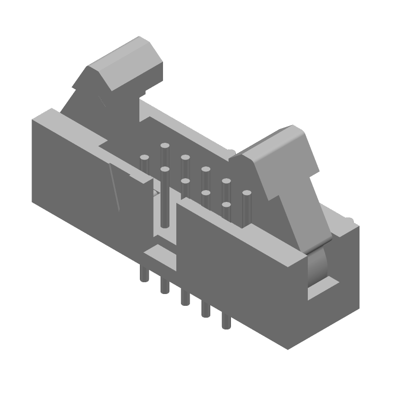 10 Pos 2.54mm Shrouded Header, Straight, Thru-Hole, Male