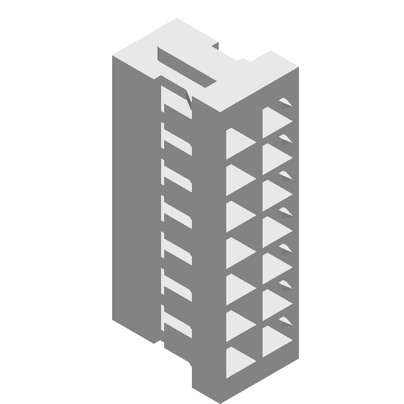 14 Pos 2mm Crimp Wire Housing, 250V, 2A, Black