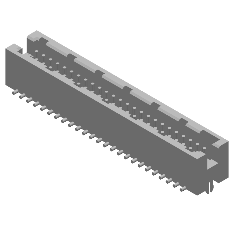 50 Pos 1.27mm Shrouded Header, Male Pin, Straight, SMD