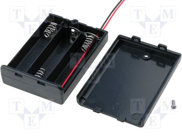 CASE BATTERY 3CELL AA BLACK