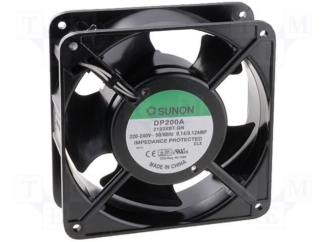 120x38mm Axial Fan, 240VAC, 117CFM, 3150RPM, Ball Bearing