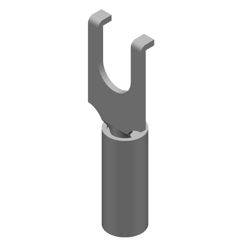 PIDG Spade Terminal, 22-26AWG, Copper/Tin, Yellow, 300V