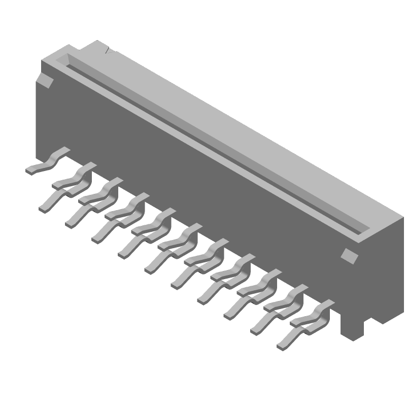 FPC Connector, 21 Pos, 1.25mm Pitch, RA Thru-Hole, 1A