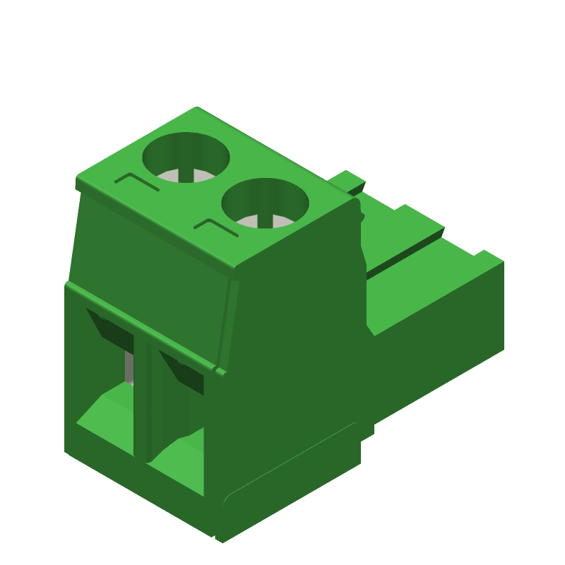 2 Pos 5.08mm RA Screw Terminal Block, 250V, 12A, Green