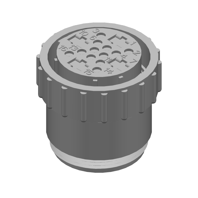 CPC Plug Assembly, Size 23, 16 Pos, Female Crimp, 600V