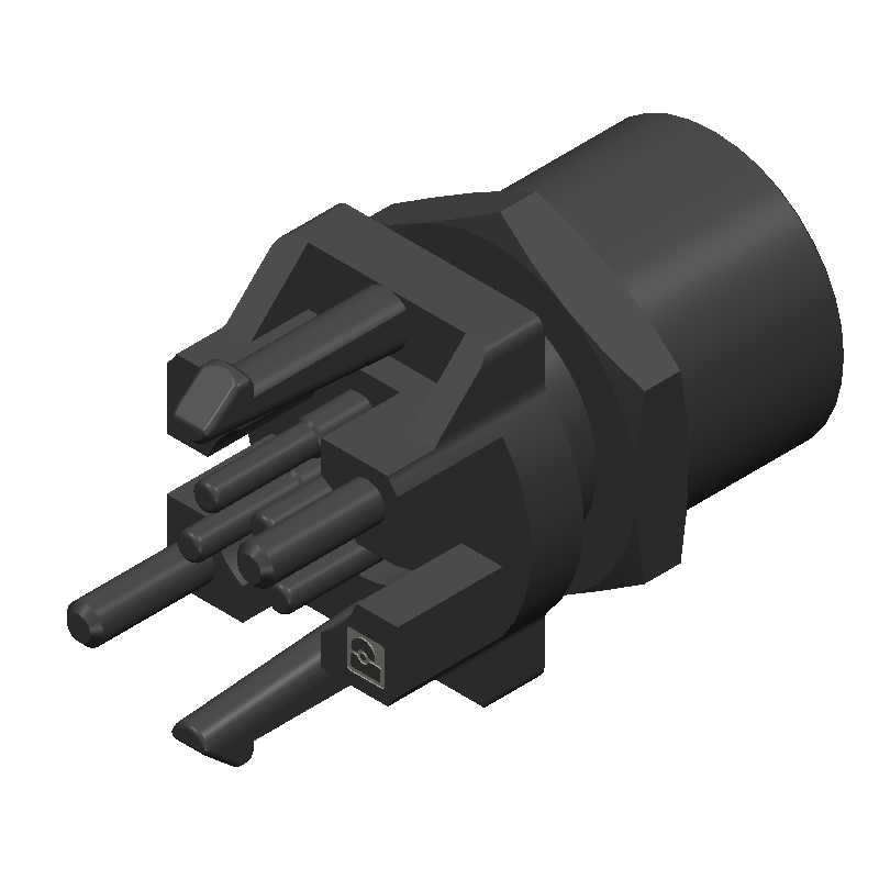 4 Pos Female Circular Connector, Solder, IP67, 4A, 60VDC