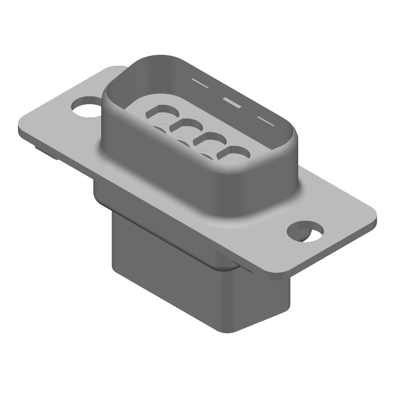 D-Subminiature 9 Pos Crimp ST Male Connector, 250V, 3.7A, Shielded