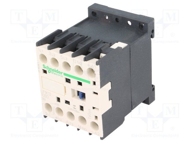 SCHNEIDER ELECTRIC / TELEMECANIQUE         LP1K1210BD             Contactor, 3PST-NO, DIN Rail, Panel, 690 V, 20 A, 24 V