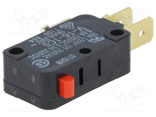 16A SPDT Snap Action Switch, 250VAC/DC, Quick Connect