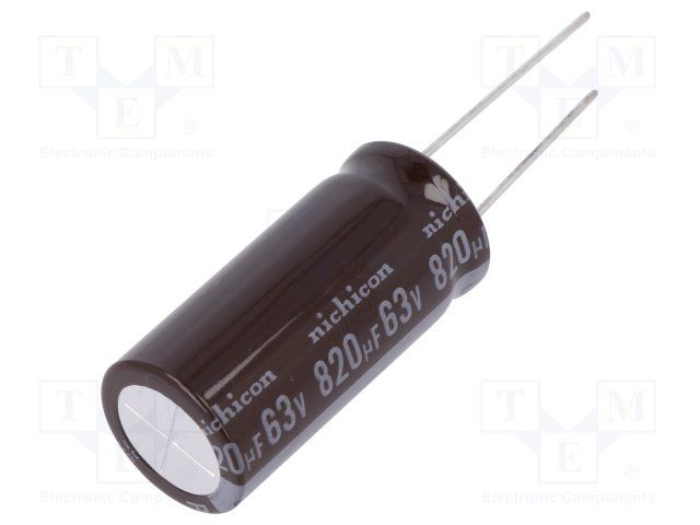 820uF 63V Aluminum Electrolytic Capacitor Radial 20% 105C