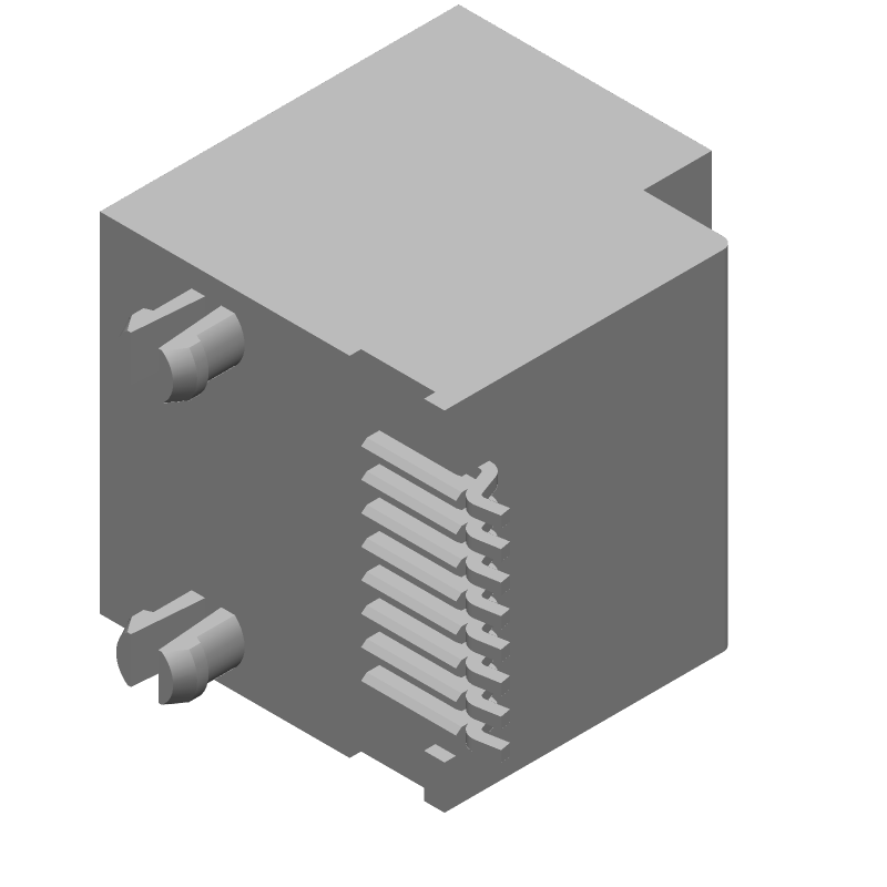 8 Pos Female RJ45 Jack, 1.5A, 125V, Gold Plated, SMT