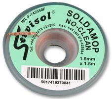 SERVISOL         200004355             1.5m x 1.5mm Soldamop No Clean Desoldering Braid