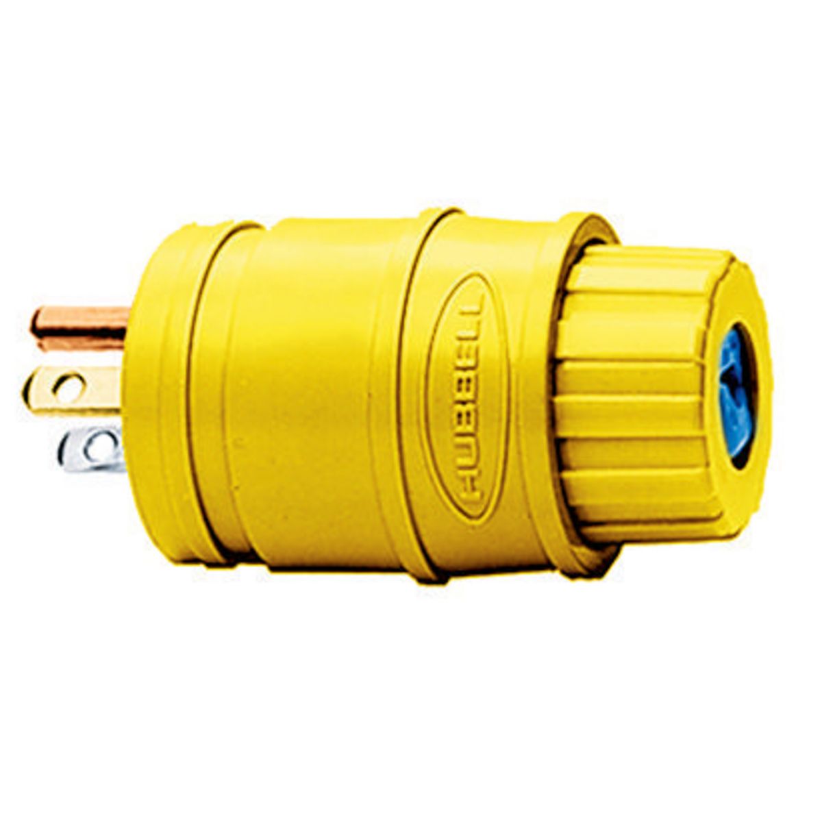 15A 125V Male Power Entry Connector, 3 Pin, Straight, Screw Term, Yellow