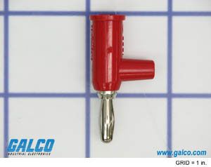 15A 5kV Male Connector, Brass/Copper, Screw Term, Red