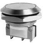 Illuminated Pushbutton Switch, SPST, Off-(on), 50mA, 24VDC, Solder