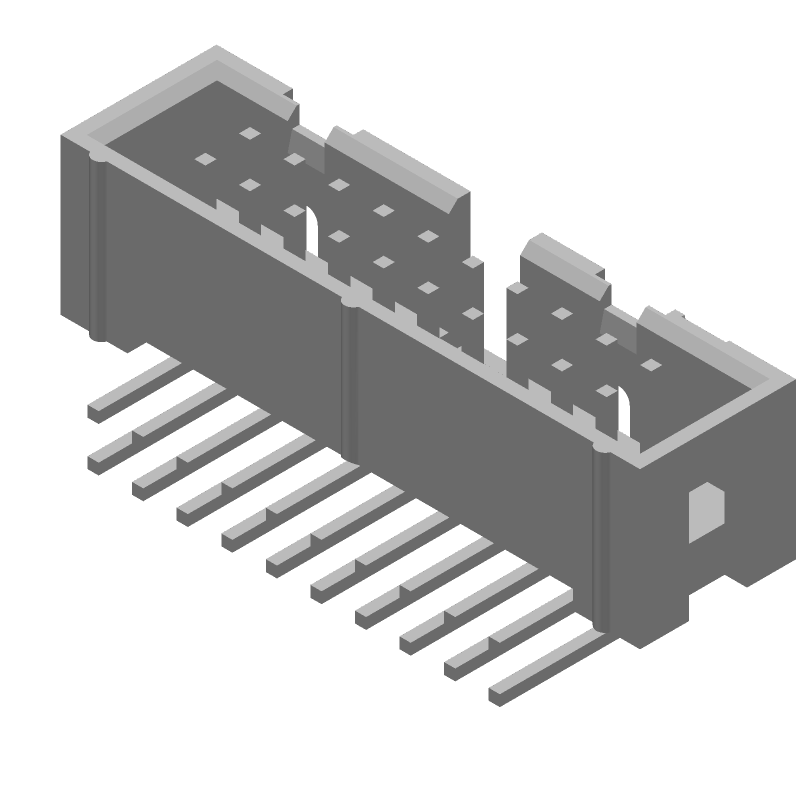20 Pos RA Shrouded Header, 2.54mm Pitch, 1A, Gold/Tin