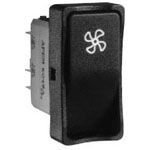 DPDT Rocker Switch, 12A 250VAC, Mom-Off-Mom, Illuminated, Quick Connect