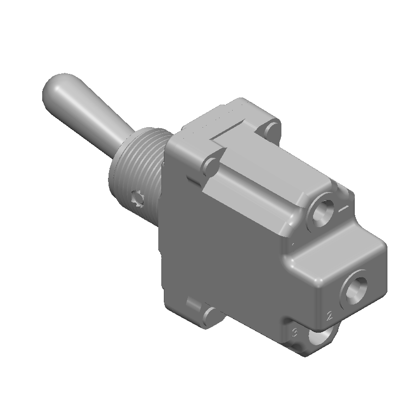 Toggle Switch SPST 15A 277VAC 250VDC Round Lever Screw Panel Mount