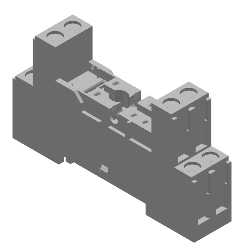 8 Pos Relay Socket, 16A, 240V, Screw Term, DIN Rail Mount