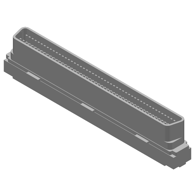 SCSI Connector, 100 Pos, 1.27mm Pitch, IDC, RA, Shielded, Gold/Tin