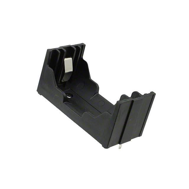 1 Cell PCB Mount Battery Holder, PC Pin, -55°C to 180°C