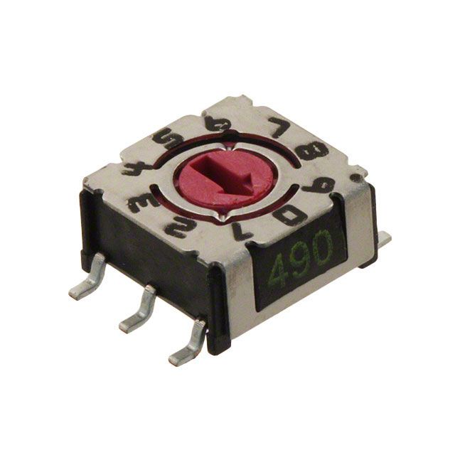 Rotary DIP Switch SP10T 10 Pos 0.1A 24VDC SMD Gull Wing 2.54mm