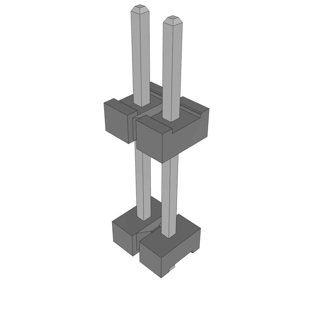 2-Position Board Stacker Connector HDR 3.96mm Pitch Through Hole
