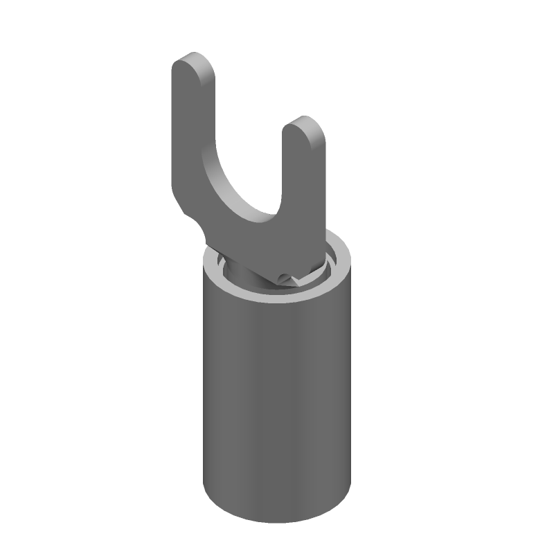 Insulated Spade Terminal, 14-16AWG, Copper/Tin, Blue, 300V