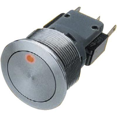 Illuminated Pushbutton Switch, SPDT, 5A 125VAC, Red LED, Panel Mount