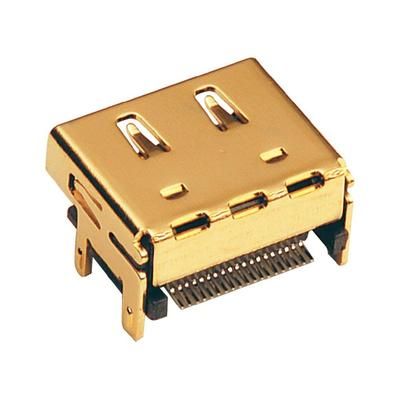 HDMI connector Socket, vertical vertical Number of pins: 19 Gold BKL Electronic 907008 1 pc(s)