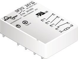 Relay, Safety, 3No, Spst-Nc, 250Vac, 8A; Coil Voltage:12Vdc; Contact Configuration:3Pst-No, Spst-Nc; Product Range:sif 3 Series; Relay Mounting:through Hole; Contact Current:8A; Relay Terminals:solder; Contact Voltage Ac Nom:250V Rohs Compliant: Yes