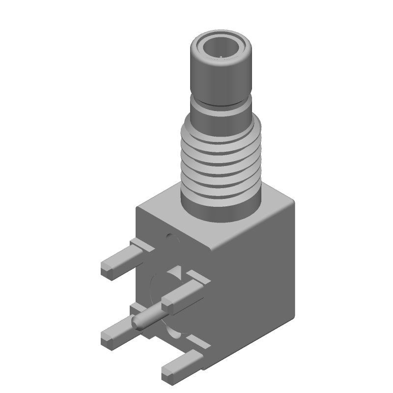 SMB Right Angle Connector, 4GHz, 50R, Gold Plated