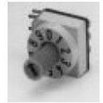 Rotary Coded Switch, 16 Positions, Hexadecimal, On-off, Latched, 0.4A, 24VDC, 6 PCB Hole Cnt, Solder Terminal, Spindle Actuator, Through Hole-right Angle,