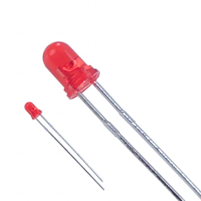 Red LED Emitter, Through Hole, 30mA, 635nm, 45° Viewing Angle