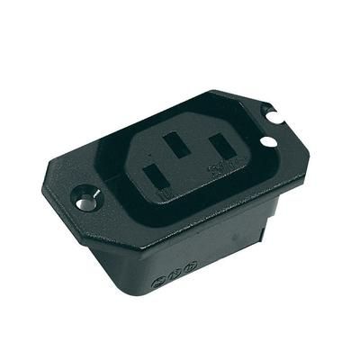 IEC connector C13 Socket, vertical vertical Total number of pins: 3 10 A Black K & B 43R031121 1 pc(s)