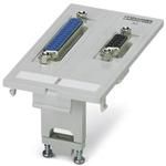 Front plate with contact inserts, plastic, 1x D-SUB 9 and 1x D-SUB 25, socket/pin