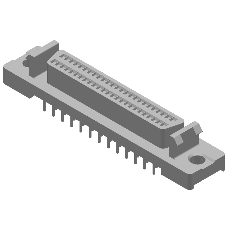 50 Pos Signal Connector, Vertical, Shielded, Gold/Tin/Lead Plating
