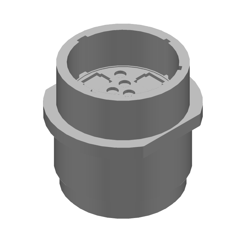16 Pos Rectangular Crimp Receptacle, 600V, UL94 V-0, Thermoplastic