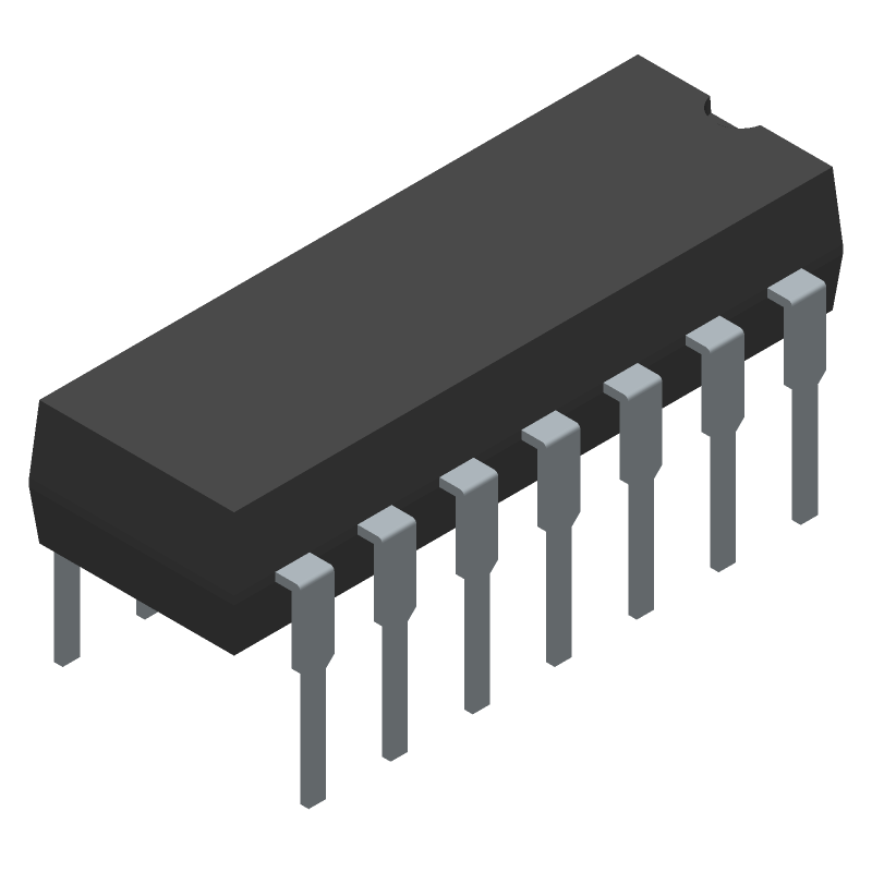 Quad Op Amp, 1MHz BW, 16V, PDIP-14