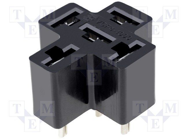 5-Pos 1-Pole Relay Socket, PCB Mount, Quick Connect