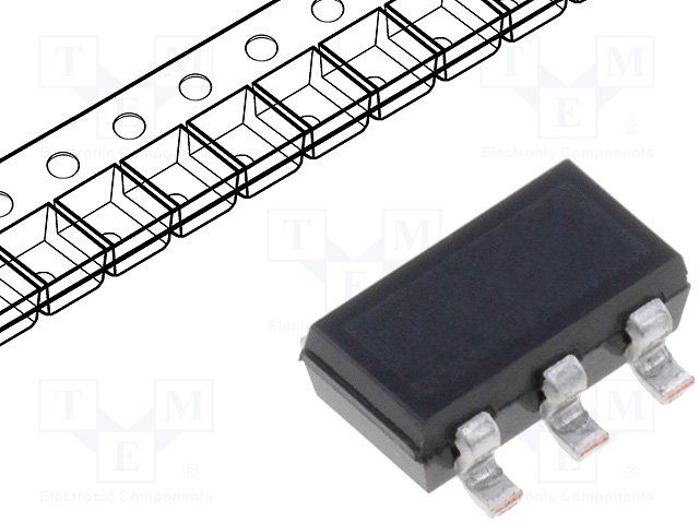 Small Signal Bipolar Transistor, 0.5A I(C), 45V V(BR)CEO, 2-Element, NPN and PNP, Silicon, ROHS COMPLIANT, SC-74, 6 PIN