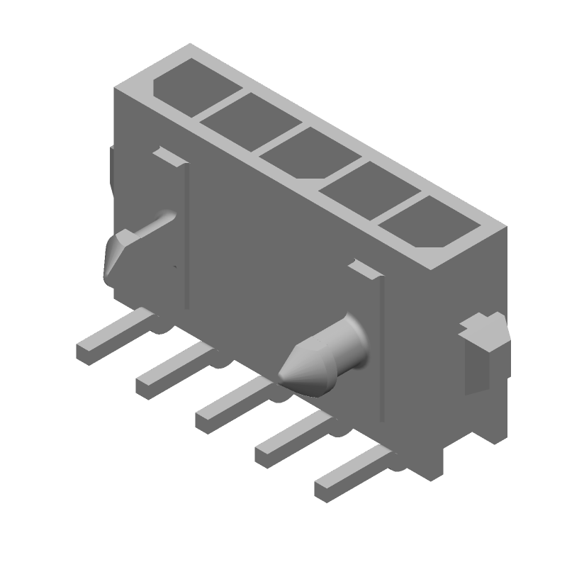 5 Pos 5A RA Rectangular Connector, Wire-to-Board, Gold/Tin Plating