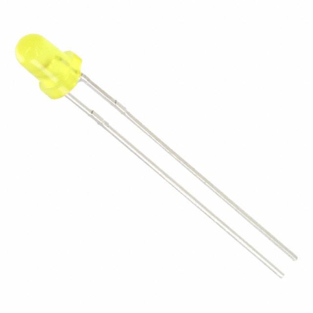 Yellow Diffused 3mm Round LED Emitter, Through Hole, 20mA