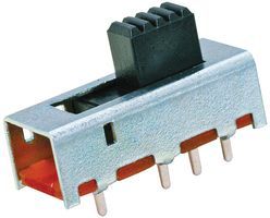 DP3T Slide Switch, 0.3A 125VAC, PC Pins, Thru-Hole