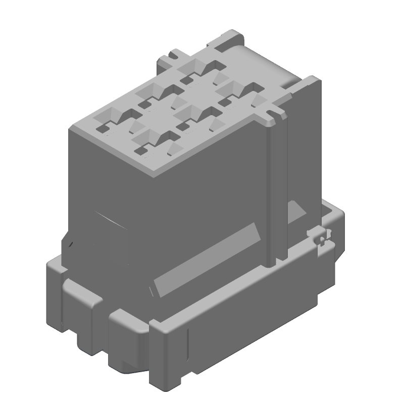 6 Pos Crimp Wire Housing, Female Socket, Signal, Tin Plated