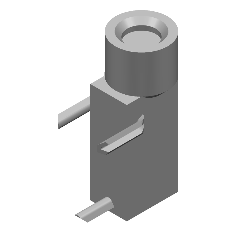 3-Pos Female Right Angle Connector, 2.54mm Pitch, Gold Brass Contacts