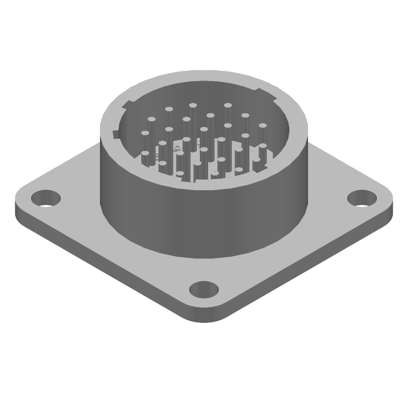 Circular Connector, 28 Pos, 7.5A, 250V, Gold, Panel Mount