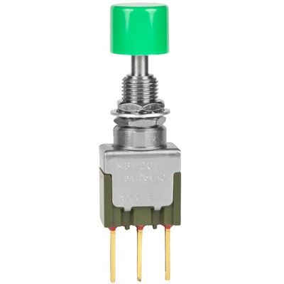Switch Push Button ON (ON) SPDT Round Plunger 6A 250VAC 30VDC 0.4VA Momentary Contact Panel Mount Wire Wrap